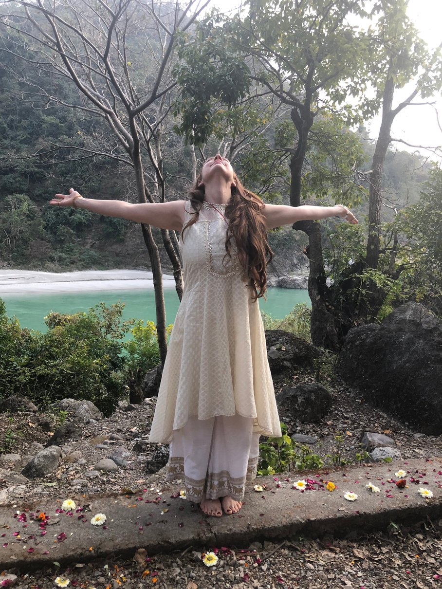 On the banks of "The Mother" Ganges River in Rishikesh India.